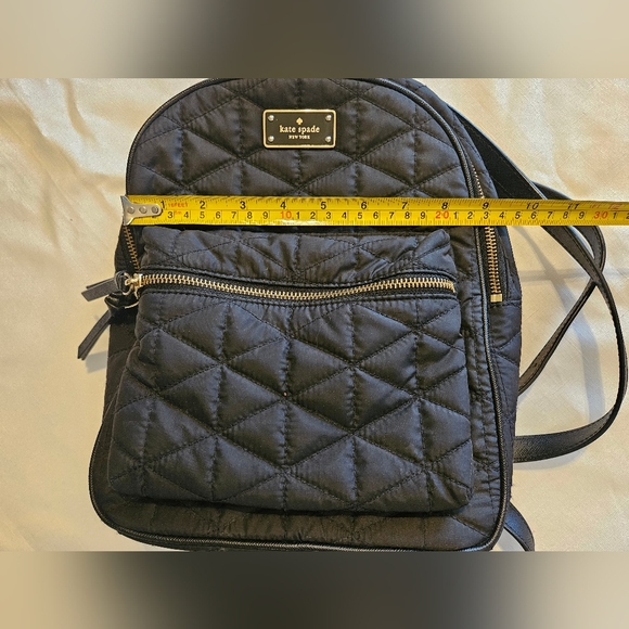 Kate Spade New York Black Quilted Nylon Backpack Gold Hardware - Picture 10 of 10
